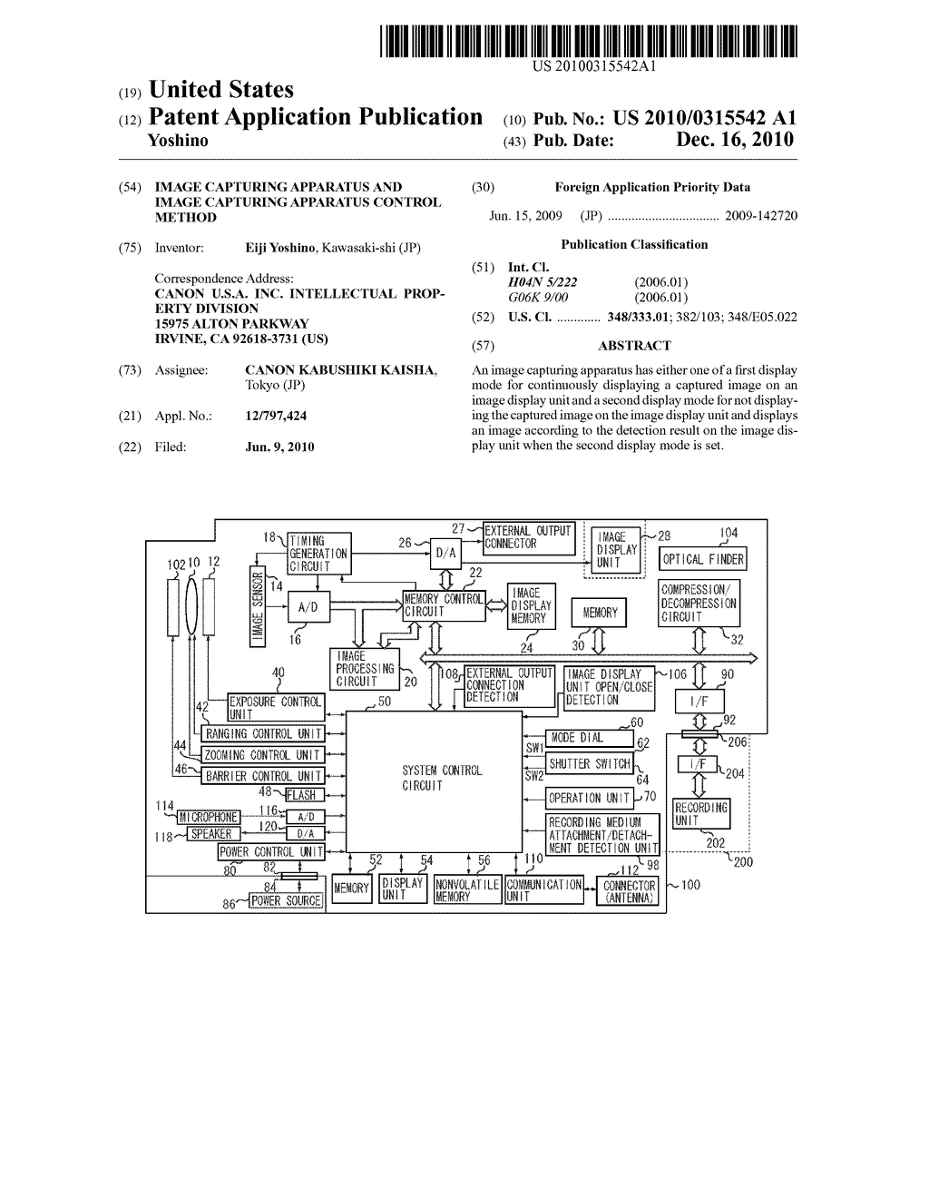 IMAGE CAPTURING APPARATUS AND IMAGE CAPTURING APPARATUS CONTROL METHOD - diagram, schematic, and image 01