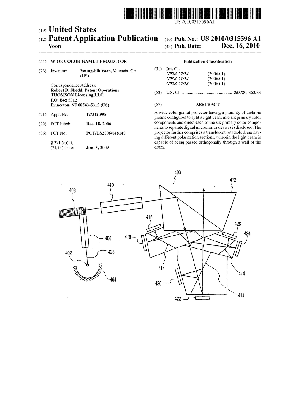 WIDE COLOR GAMUT PROJECTOR - diagram, schematic, and image 01