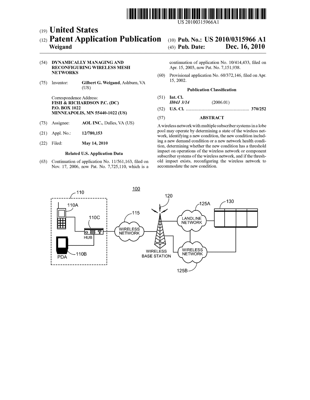 DYNAMICALLY MANAGING AND RECONFIGURING WIRELESS MESH NETWORKS - diagram, schematic, and image 01