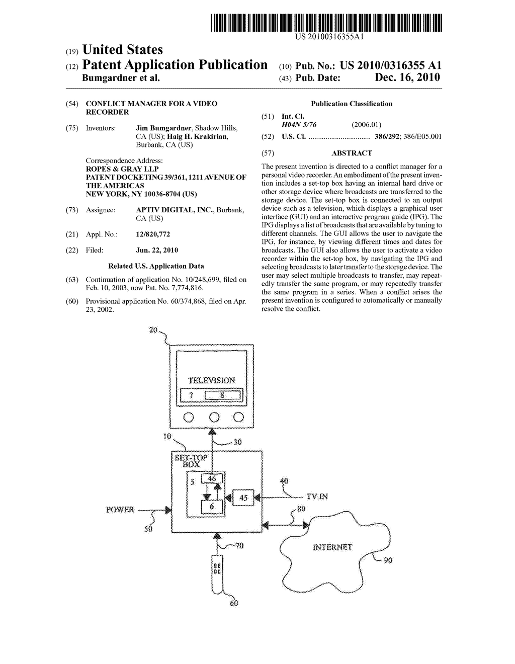 CONFLICT MANAGER FOR A VIDEO RECORDER - diagram, schematic, and image 01