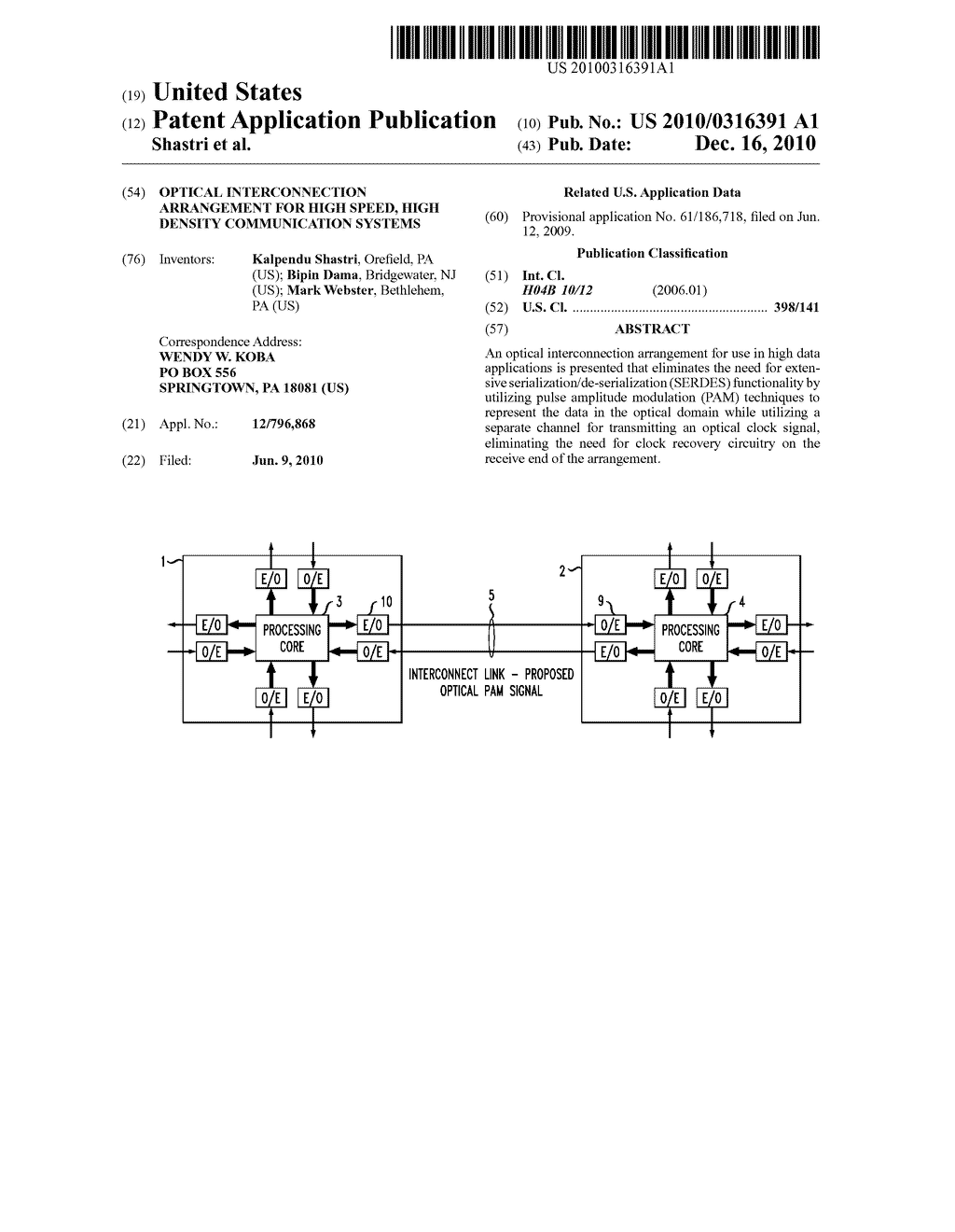 Optical Interconnection Arrangement For High Speed, High Density Communication Systems - diagram, schematic, and image 01