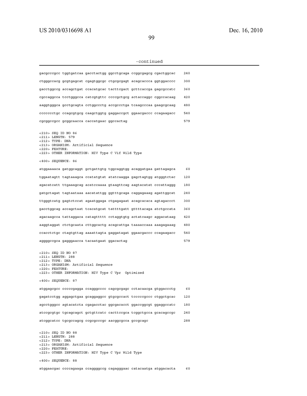 POLYNUCLEOTIDES ENCODING ANTIGENIC HIV TYPE C POLYPEPTIDES, POLYPEPTIDES AND USES THEREOF - diagram, schematic, and image 214