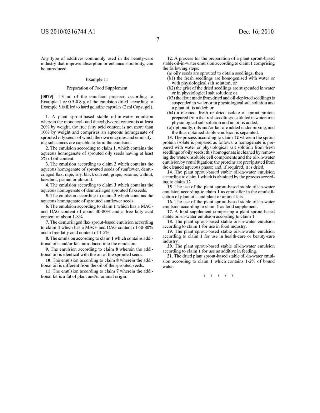 PLANT SPROUT-BASED EMULSIONS, PROCESS FOR PREPARING THEM AND USE THEREOF - diagram, schematic, and image 08