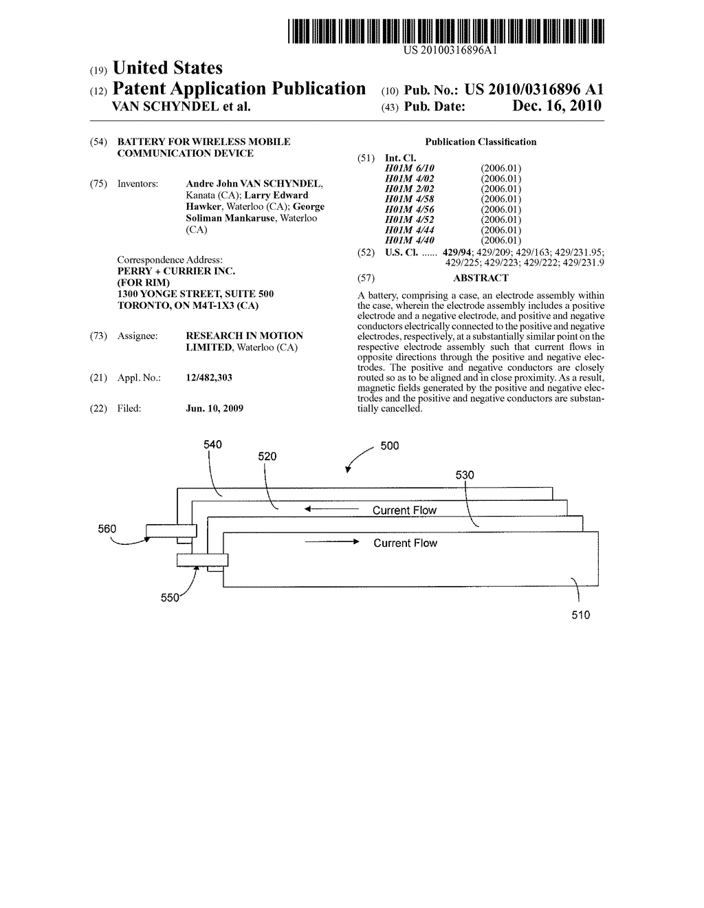 BATTERY FOR WIRELESS MOBILE COMMUNICATION DEVICE - diagram, schematic, and image 01