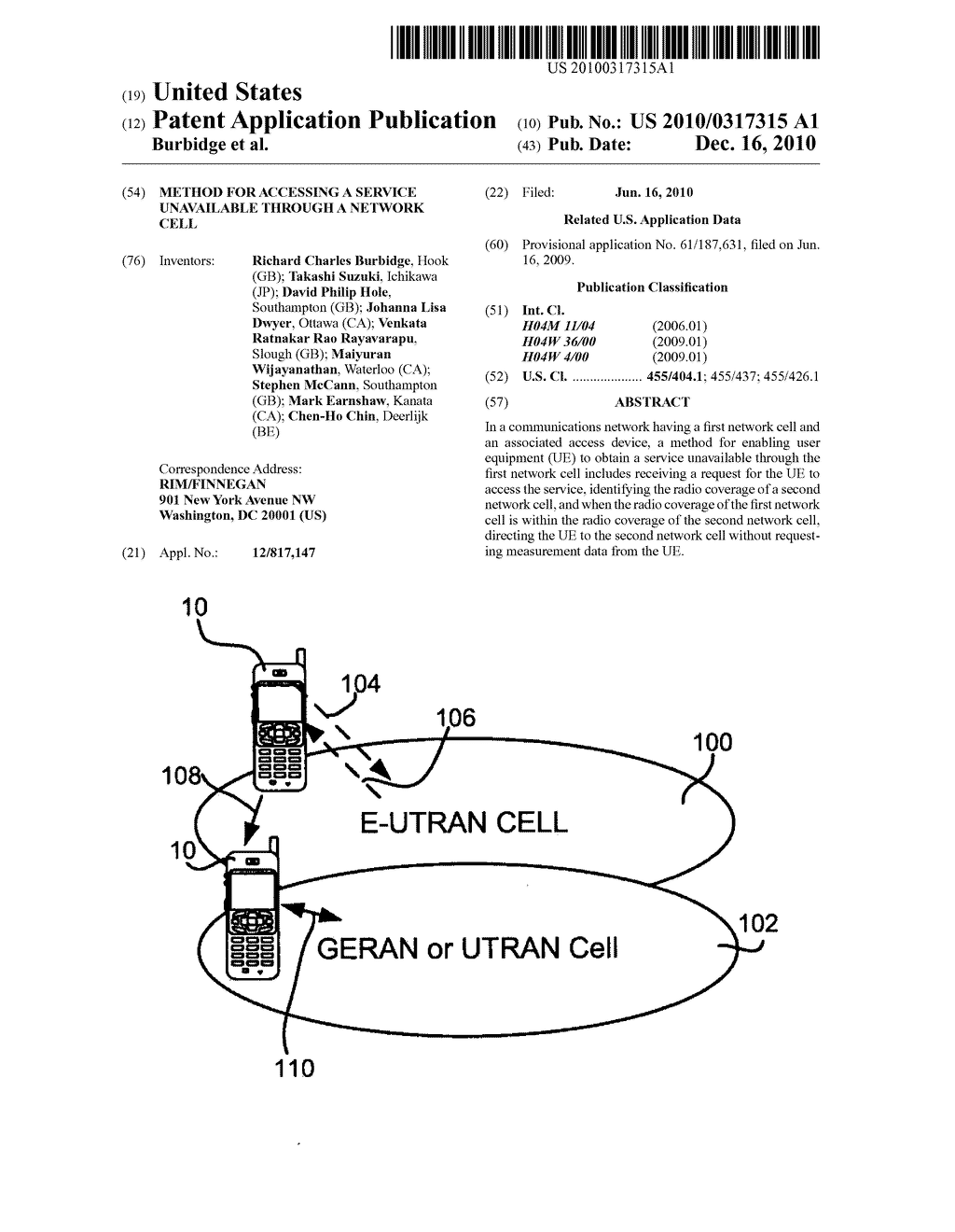 Method for accessing a service unavailable through a network cell - diagram, schematic, and image 01