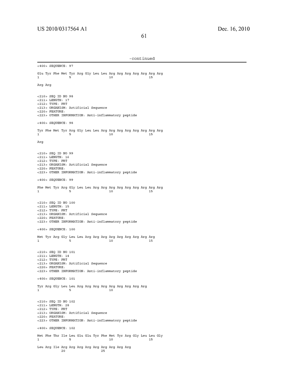 IMMUNOREGULATORY PEPTIDES AND METHODS OF USE - diagram, schematic, and image 66