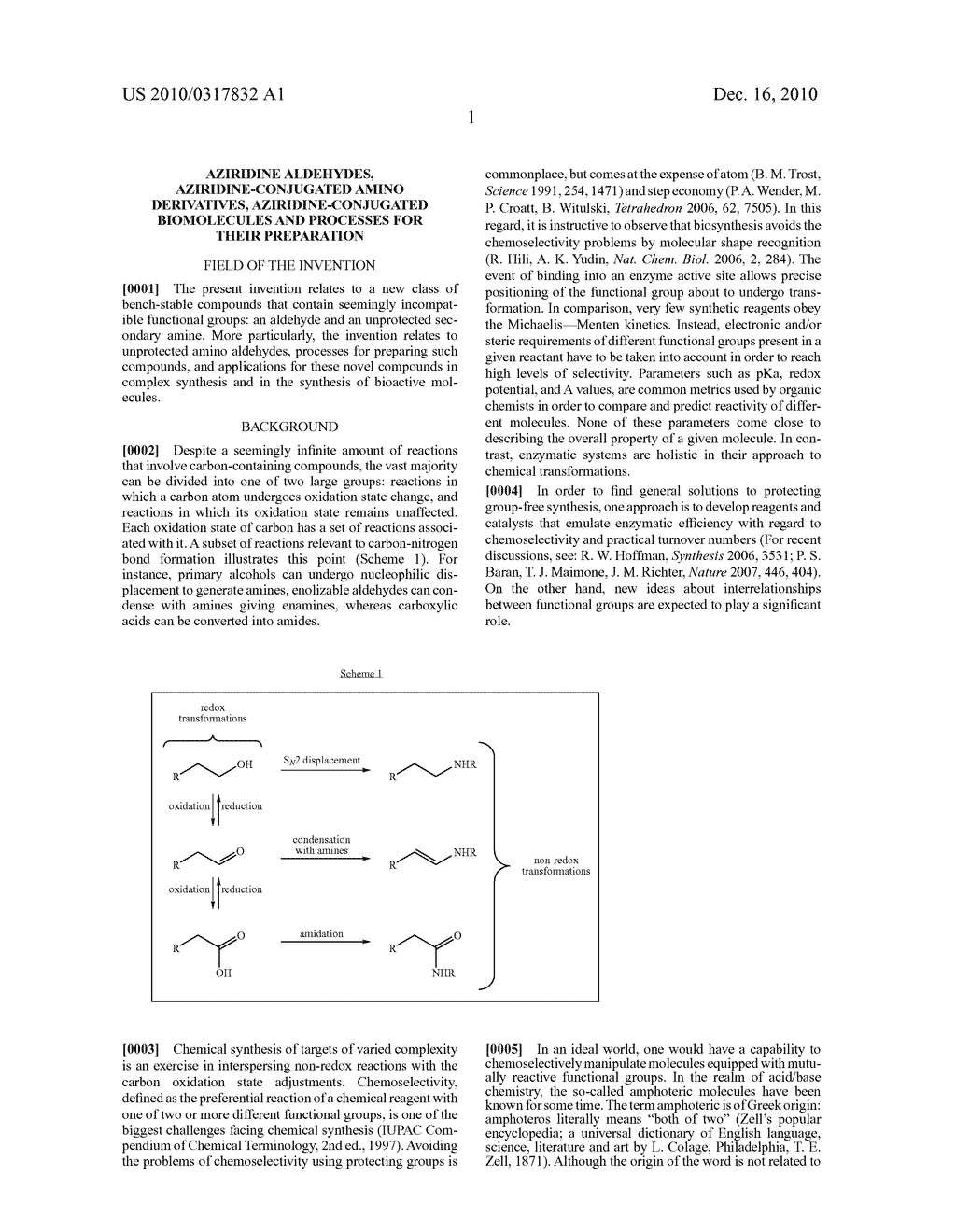 AZIRIDINE ALDEHYDES, AZIRIDINE-CONJUGATED AMINO DERIVATIVES, AZIRIDINE-CONJUGATED BIOMOLECULES AND PROCESSES FOR THEIR PREPARATION - diagram, schematic, and image 10