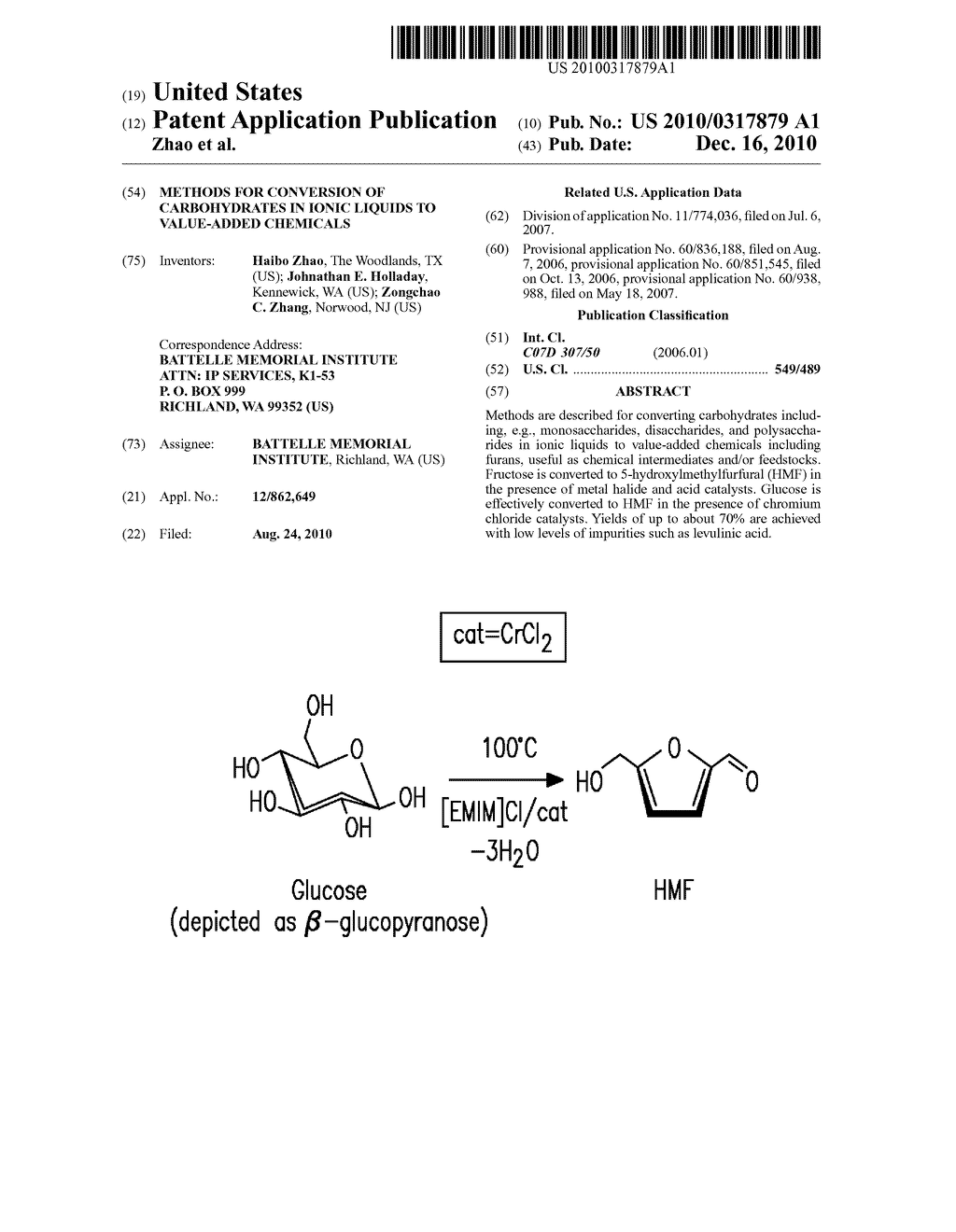 METHODS FOR CONVERSION OF CARBOHYDRATES IN IONIC LIQUIDS TO VALUE-ADDED CHEMICALS - diagram, schematic, and image 01