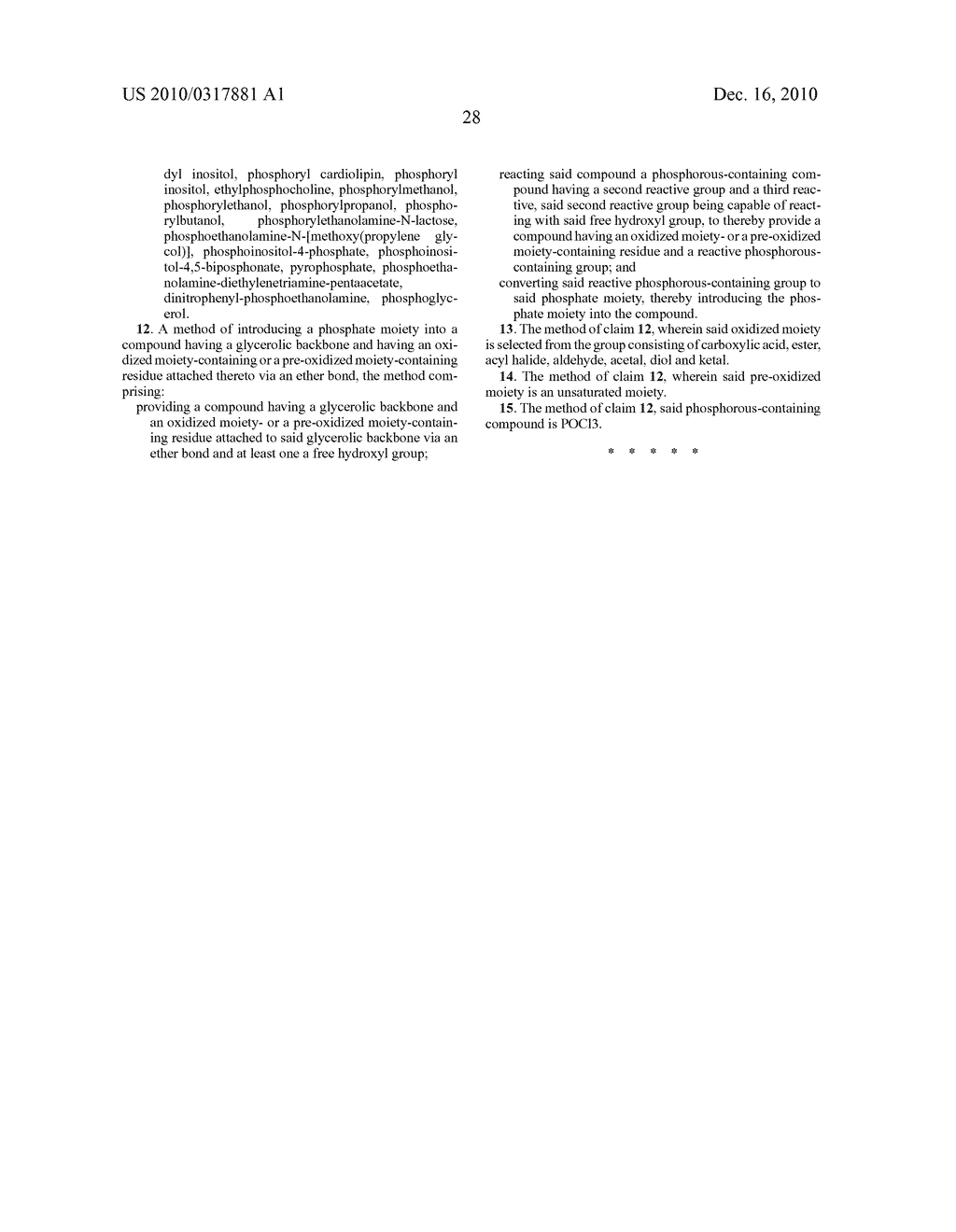 PROCESS FOR THE PREPARATION OF OXIDIZED PHOSPHOLIPIDS - diagram, schematic, and image 29