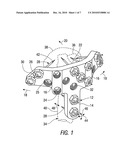 External fixation apparatus with adjustable pin clamping means diagram and image