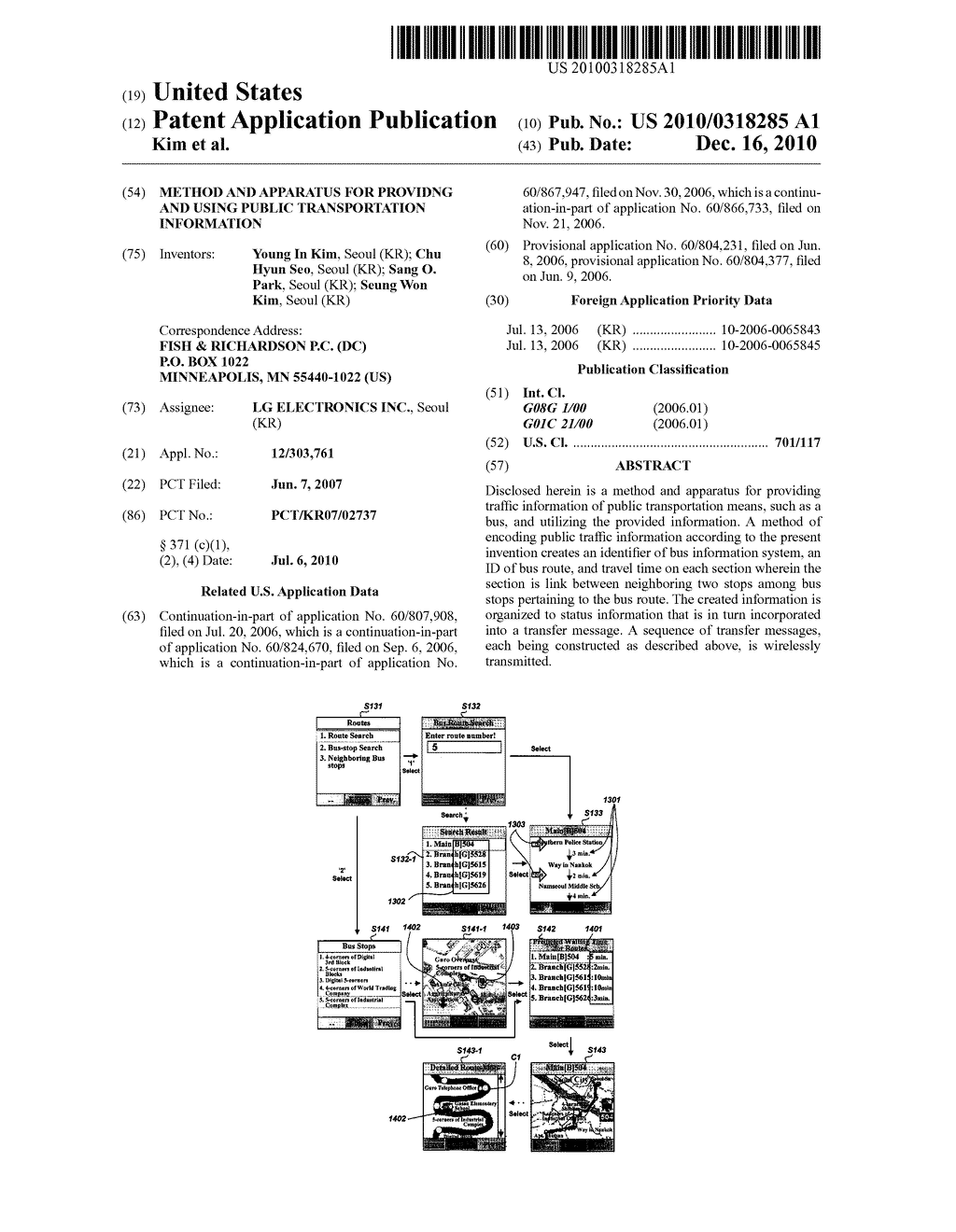 METHOD AND APPARATUS FOR PROVIDNG AND USING PUBLIC TRANSPORTATION INFORMATION - diagram, schematic, and image 01