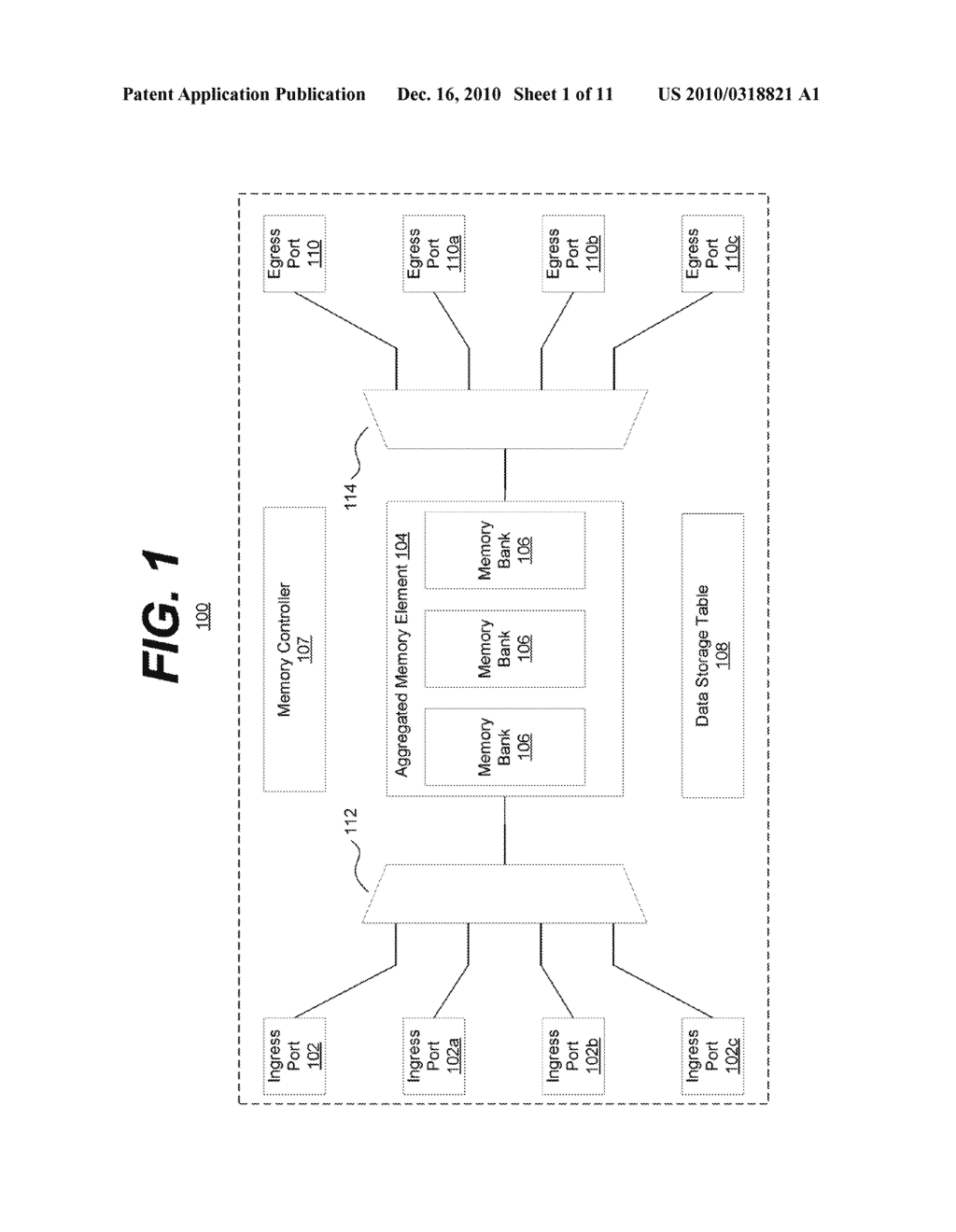 SCALABLE, DYNAMIC POWER MANAGEMENT SCHEME FOR SWITCHING ARCHITECTURES UTILIZING MULTIPLE BANKS - diagram, schematic, and image 02