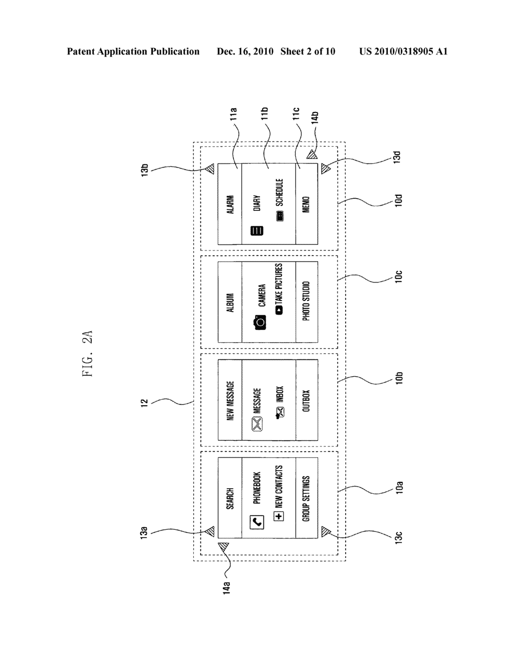 Method for displaying menu screen in electronic devicing having touch screen - diagram, schematic, and image 03