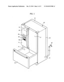 Lever for dispenser and refrigerator having the same diagram and image