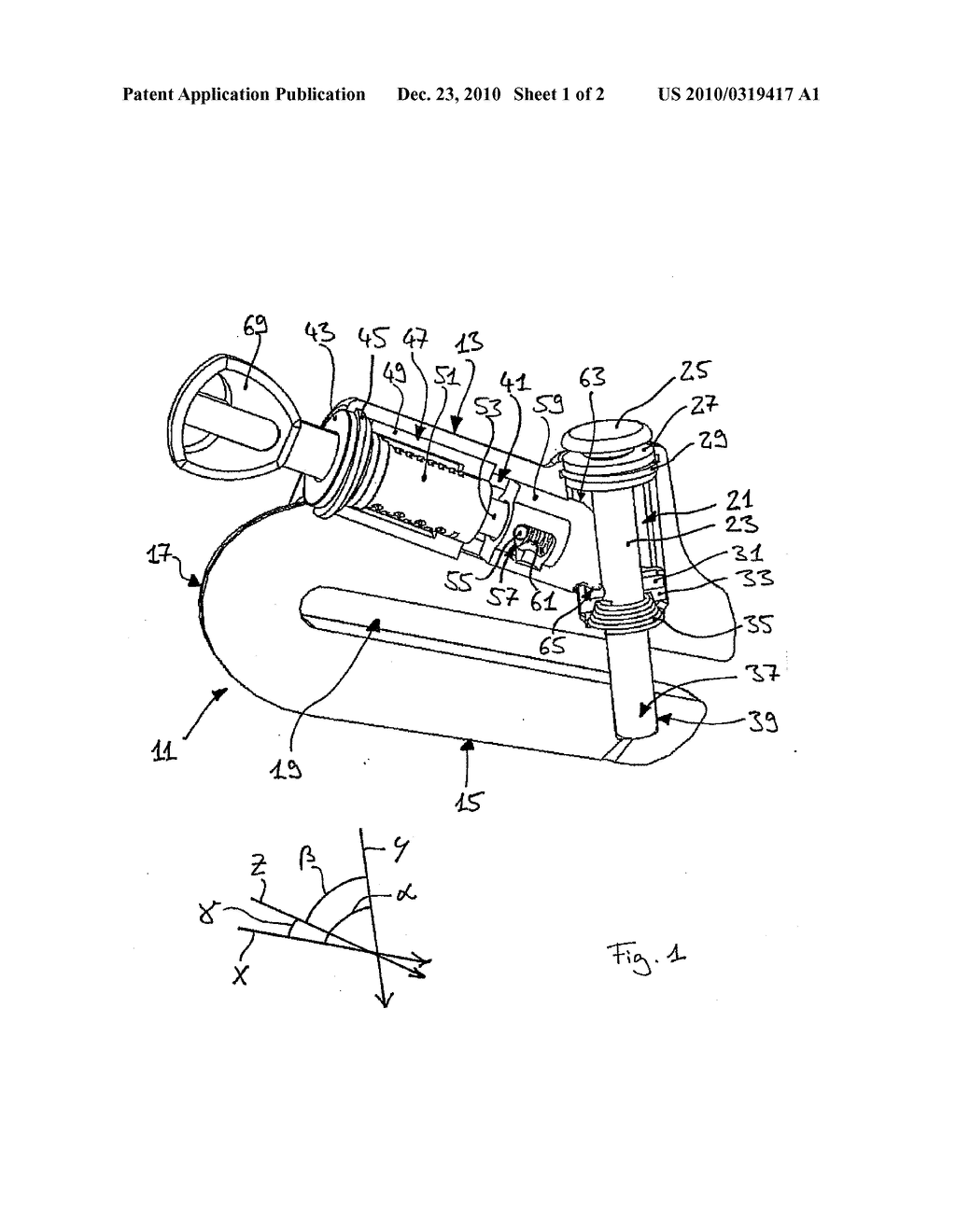 BRAKE DISK LOCK HAVING A TILTED LOCKING BOLT - diagram, schematic, and image 02