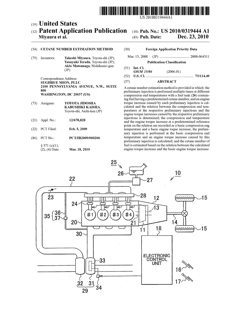 CETANE NUMBER ESTIMATION METHOD - diagram, schematic, and image 01