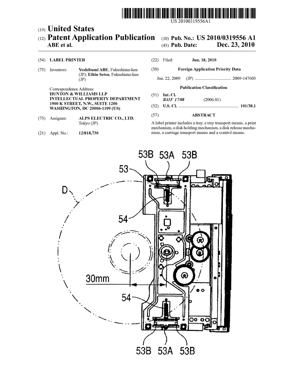 LABEL PRINTER - diagram, schematic, and image 01