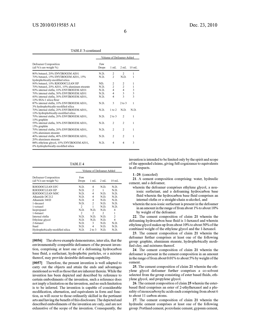 Environmentally Compatible Defoamers and Cement Compositions Including Environmentally Compatible Defoamers - diagram, schematic, and image 07