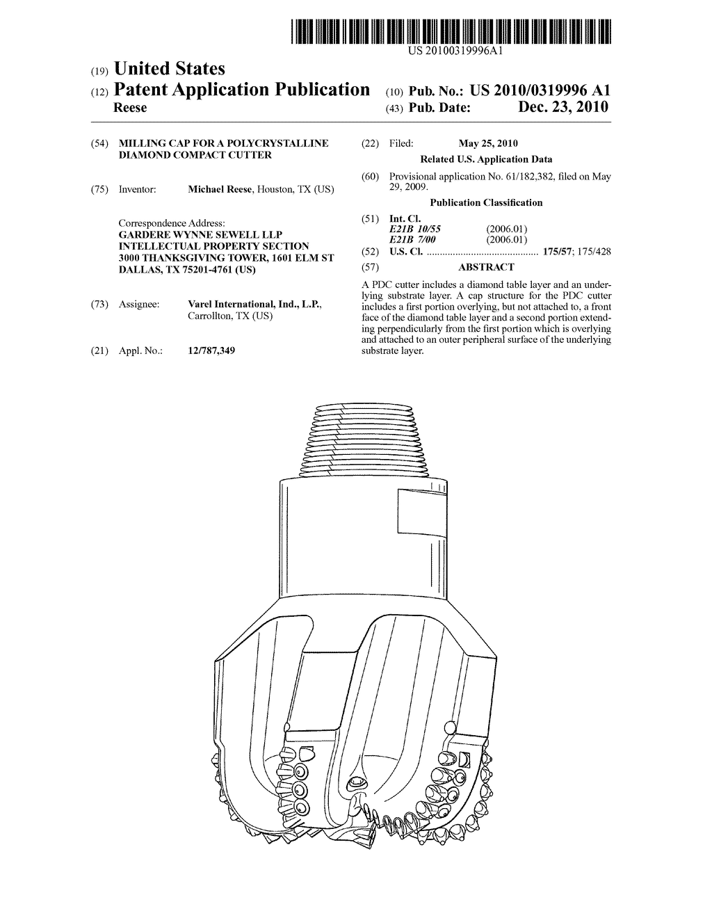 MILLING CAP FOR A POLYCRYSTALLINE DIAMOND COMPACT CUTTER - diagram, schematic, and image 01