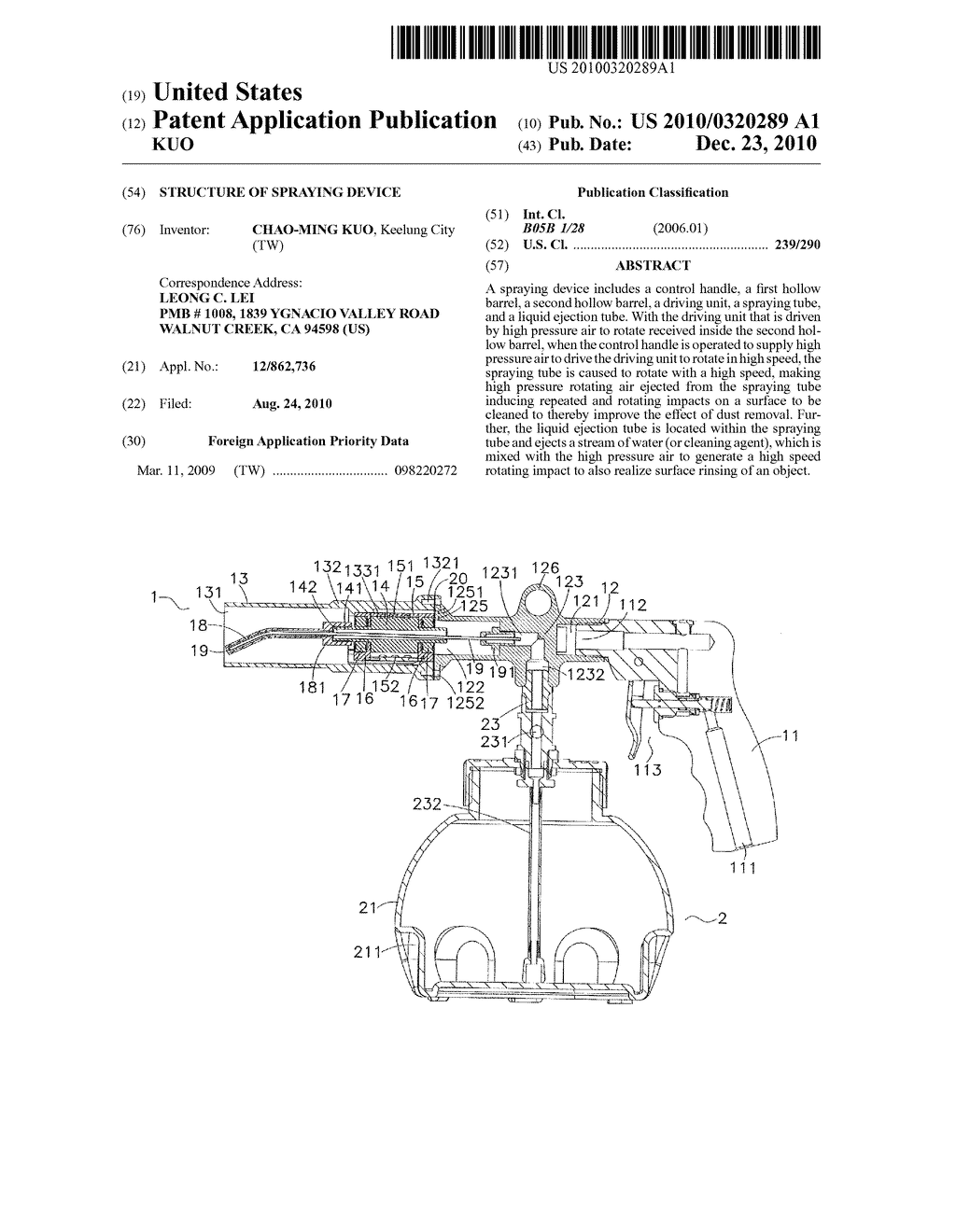 STRUCTURE OF SPRAYING DEVICE - diagram, schematic, and image 01