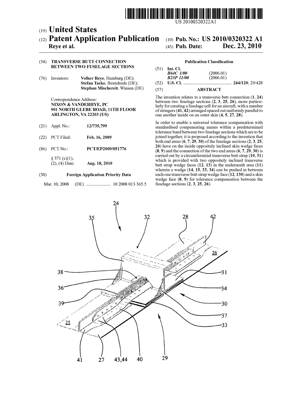 TRANSVERSE BUTT CONNECTION BETWEEN TWO FUSELAGE SECTIONS - diagram, schematic, and image 01