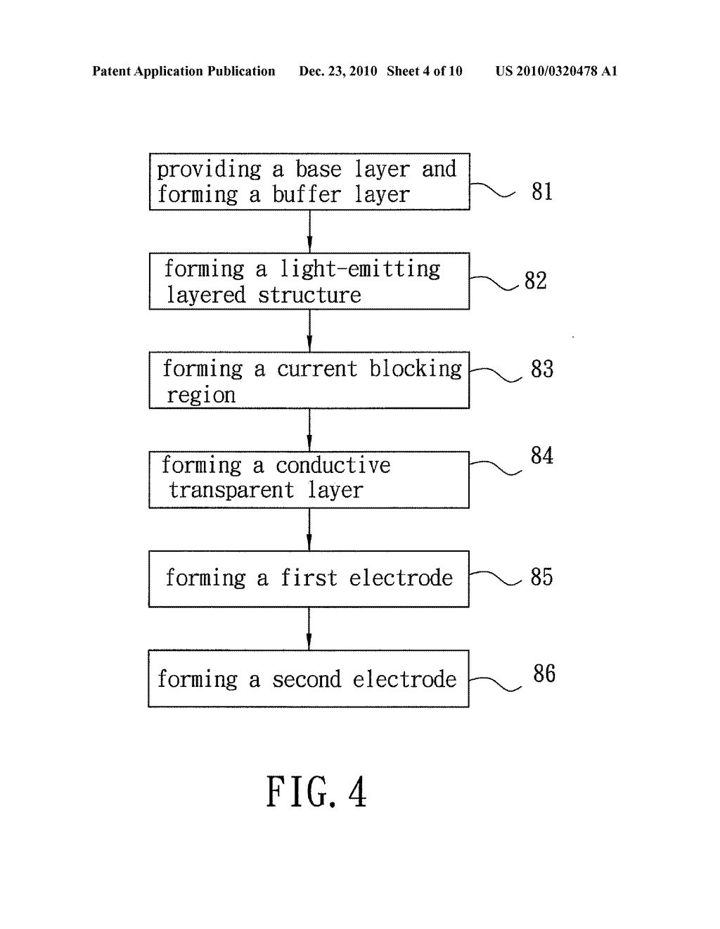 LIGHT-EMITTING DIODE DEVICE INCLUDING A CURRENT BLOCKING REGION AND METHOD OF MAKING THE SAME - diagram, schematic, and image 05