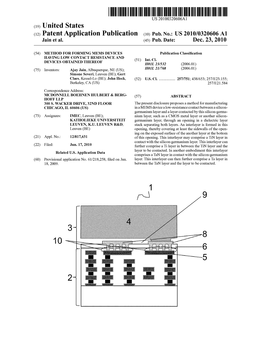 Method for Forming MEMS Devices Having Low Contact Resistance and Devices Obtained Thereof - diagram, schematic, and image 01