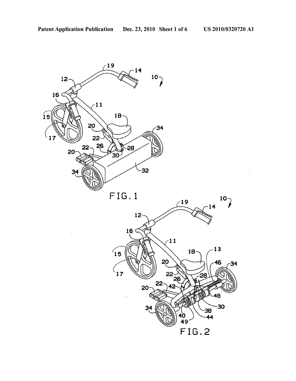 Motion transfer mechanism for transferring reciprocal motion to rotary motion and rider-propelled vehicle utilizing motion transfer mechanism - diagram, schematic, and image 02
