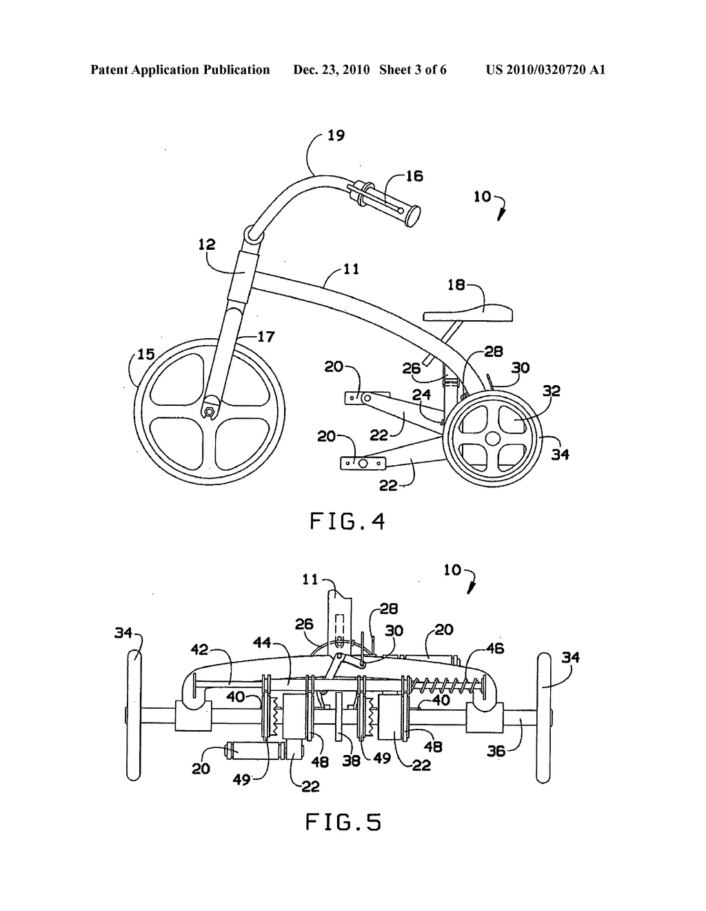 Motion transfer mechanism for transferring reciprocal motion to rotary motion and rider-propelled vehicle utilizing motion transfer mechanism - diagram, schematic, and image 04