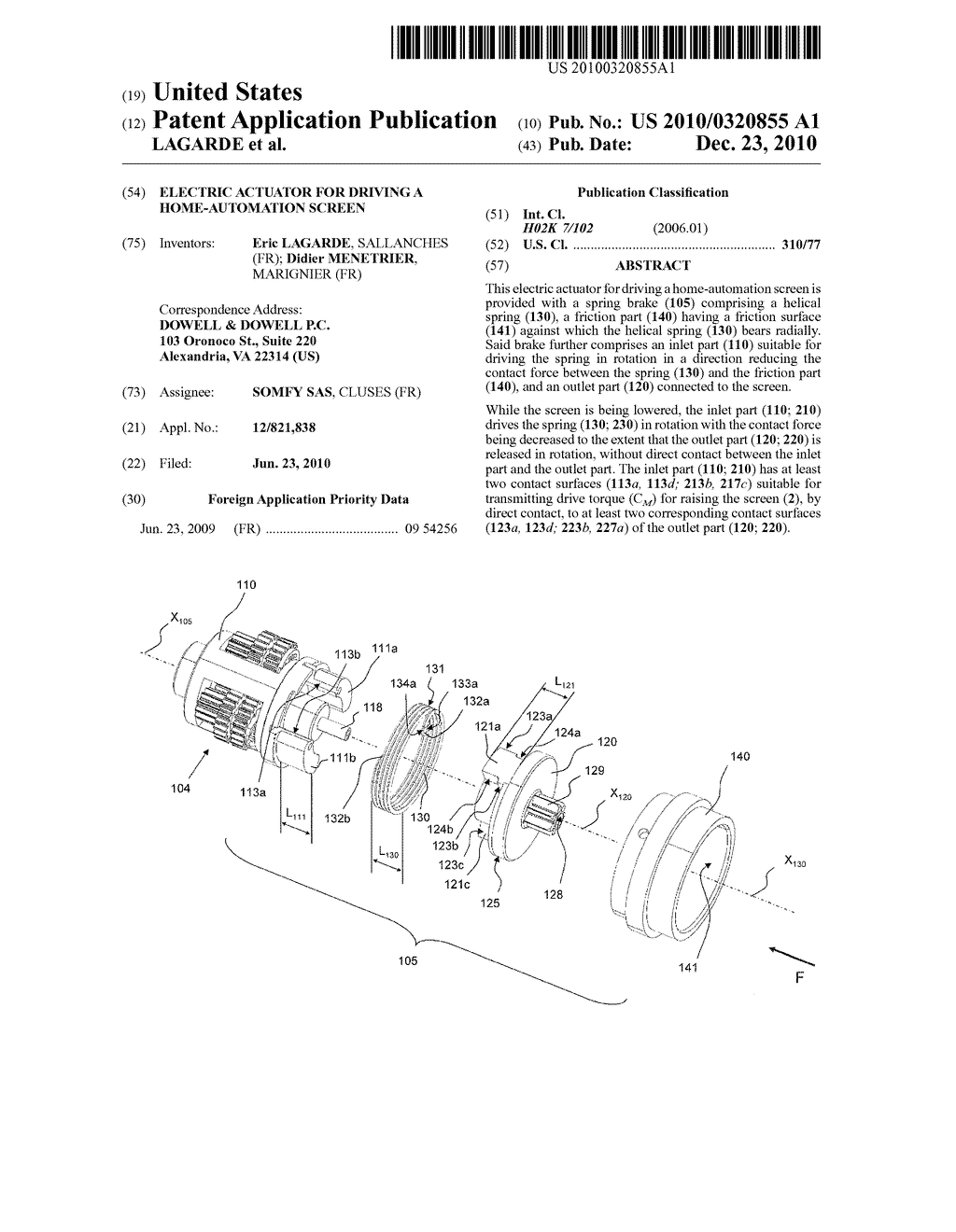 ELECTRIC ACTUATOR FOR DRIVING A HOME-AUTOMATION SCREEN - diagram, schematic, and image 01