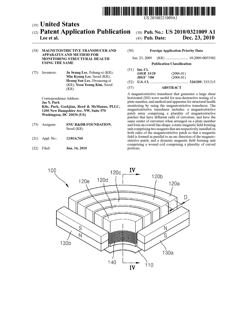 MAGNETOSTRICTIVE TRANSDUCER AND APPARATUS AND METHOD FOR MONITORING STRUCTURAL HEALTH USING THE SAME - diagram, schematic, and image 01