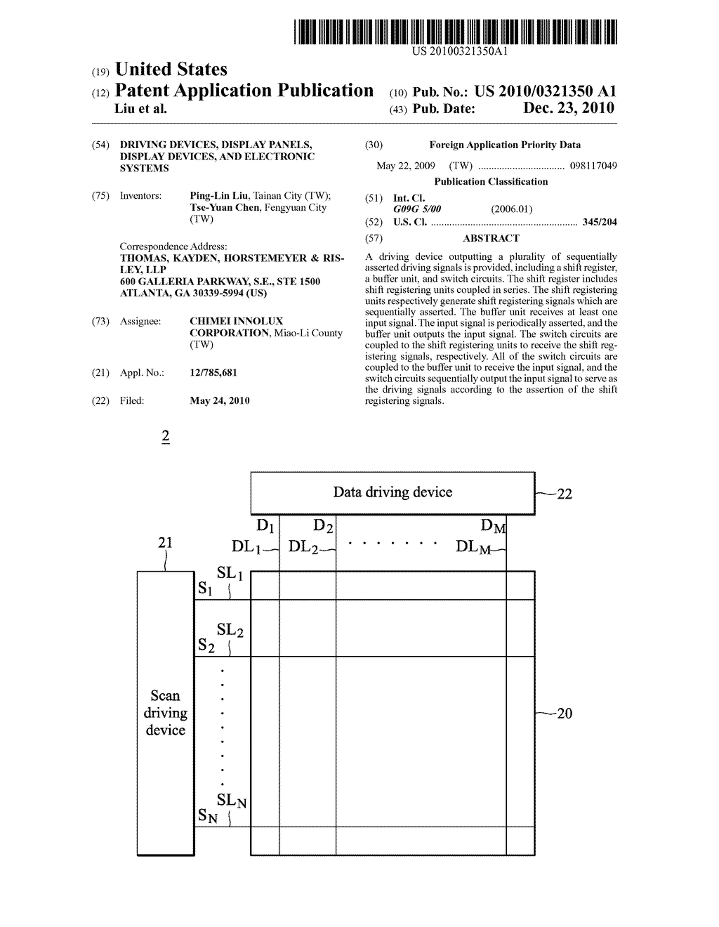 DRIVING DEVICES, DISPLAY PANELS, DISPLAY DEVICES, AND ELECTRONIC SYSTEMS - diagram, schematic, and image 01