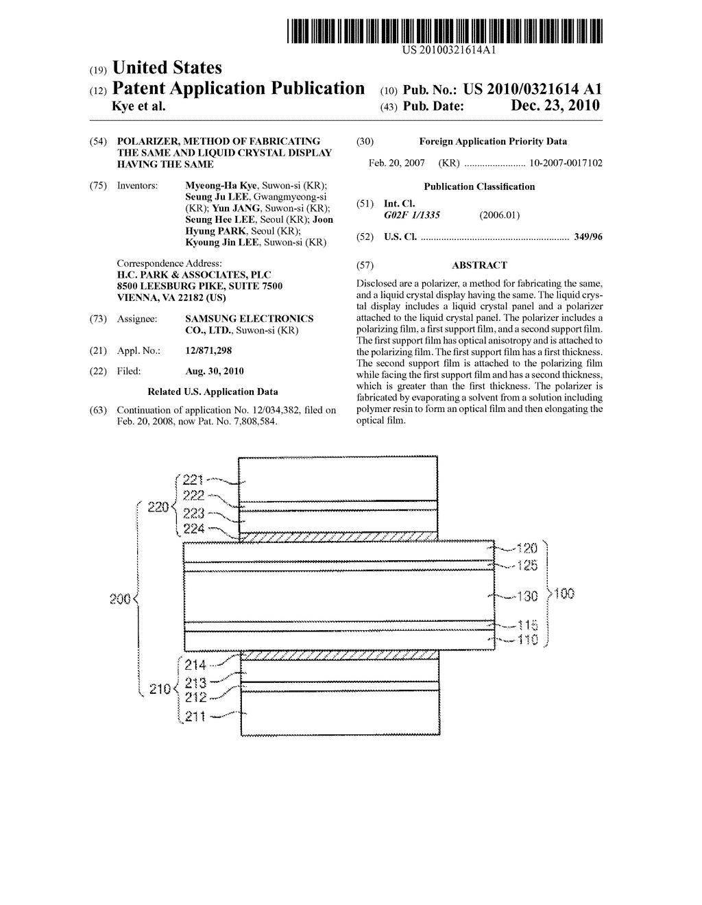 POLARIZER, METHOD OF FABRICATING THE SAME AND LIQUID CRYSTAL DISPLAY HAVING THE SAME - diagram, schematic, and image 01