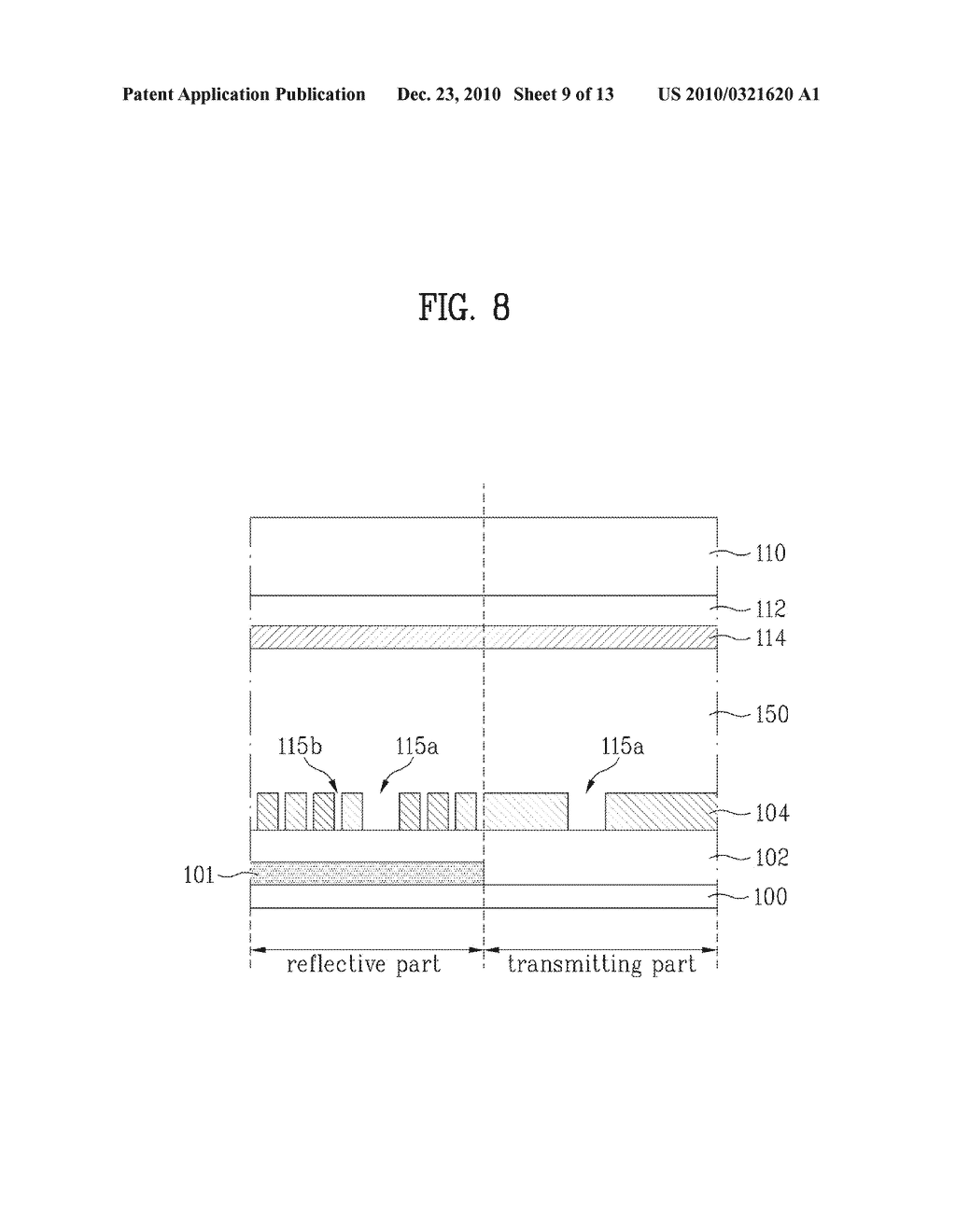 TRANSFLECTIVE TYPE LIQUID CRYSTAL DISPLAY DEVICE - diagram, schematic, and image 10