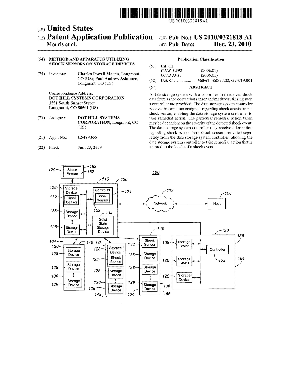 METHOD AND APPARATUS UTILIZING SHOCK SENSORS ON STORAGE DEVICES - diagram, schematic, and image 01