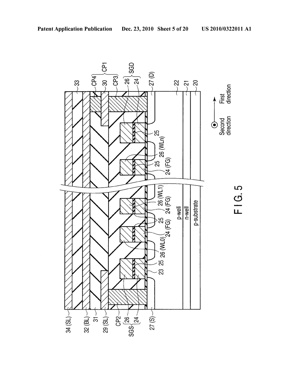SEMICONDUCTOR MEMORY DEVICE WITH MEMORY CELLS HAVING CHARGE ACCUMULATION LAYER - diagram, schematic, and image 06