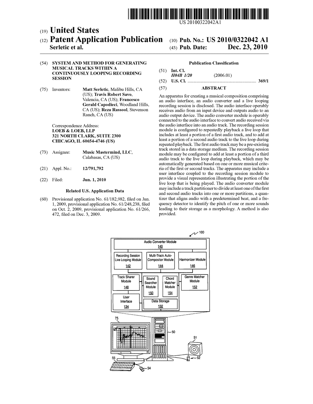 System and Method for Generating Musical Tracks Within a Continuously Looping Recording Session - diagram, schematic, and image 01