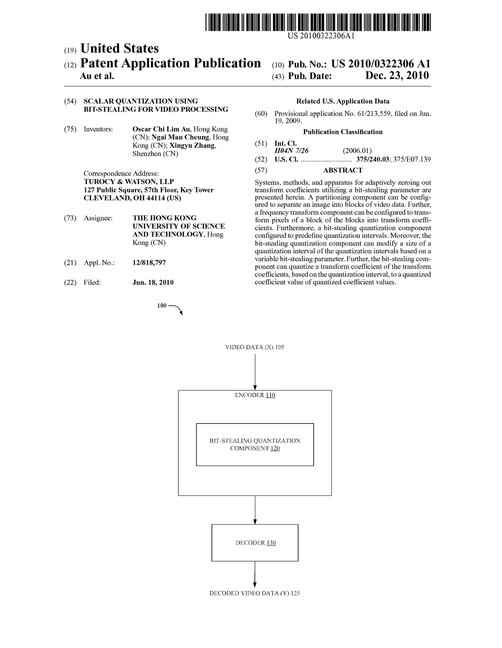 SCALAR QUANTIZATION USING BIT-STEALING FOR VIDEO PROCESSING - diagram, schematic, and image 01