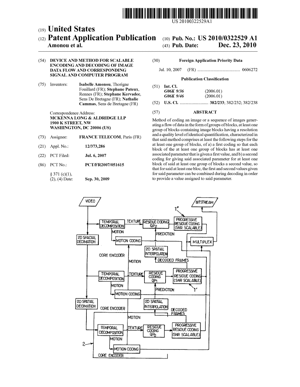 Device And Method For Scalable Encoding And Decoding Of Image Data Flow And Corresponding Signal And Computer Program - diagram, schematic, and image 01