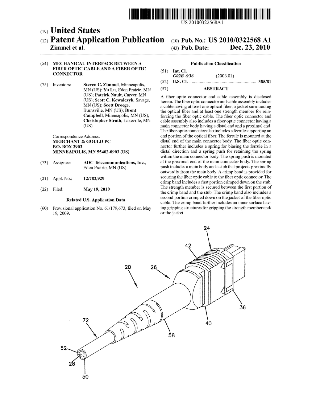 MECHANICAL INTERFACE BETWEEN A FIBER OPTIC CABLE AND A FIBER OPTIC CONNECTOR - diagram, schematic, and image 01