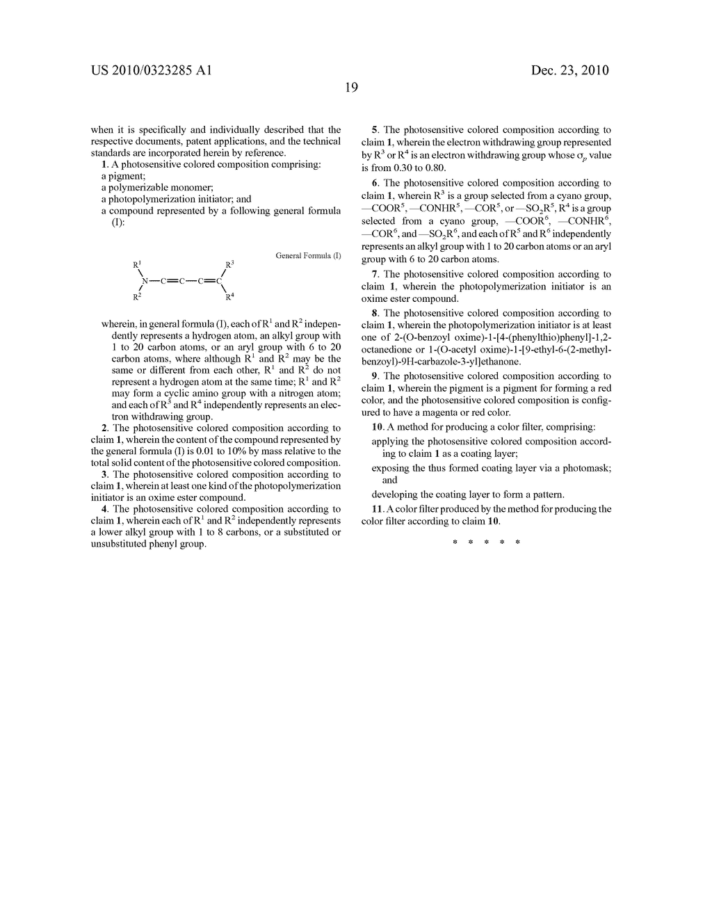 PHOTOSENSITIVE COLORED COMPOSITION, COLOR FILTER AND METHOD FOR PRODUCING THE SAME - diagram, schematic, and image 20