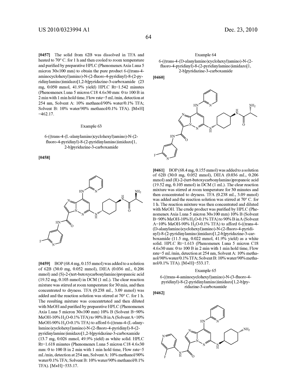 SUBSTITUTED IMIDAZOPYRIDAZINES USEFUL AS KINASE INHIBITORS - diagram, schematic, and image 65