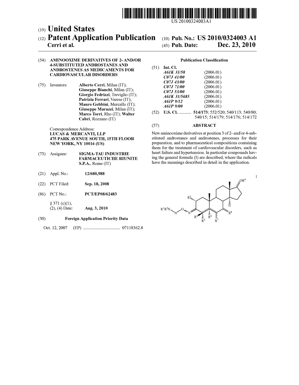 AMINOOXIME DERIVATIVES OF 2- AND/OR 4-SUBSTITUTED ANDROSTANES AND ANDROSTENES AS MEDICAMENTS FOR CARDIOVASCULAR DISORDERS - diagram, schematic, and image 01