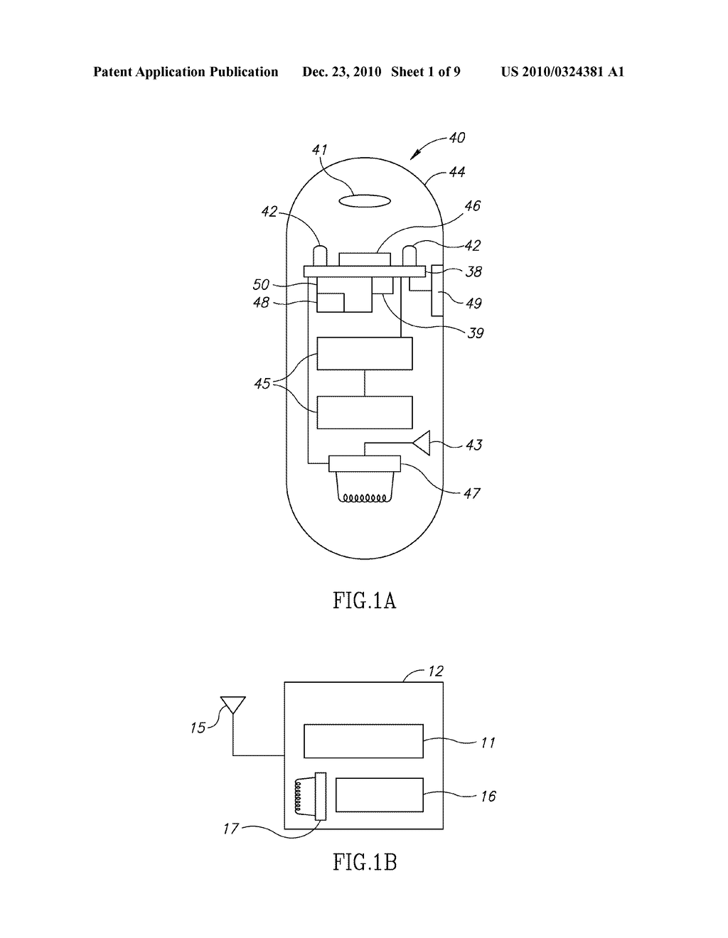 DEVICE, SYSTEM AND METHOD FOR SELECTIVE ACTIVATION OF IN VIVO SENSORS - diagram, schematic, and image 02