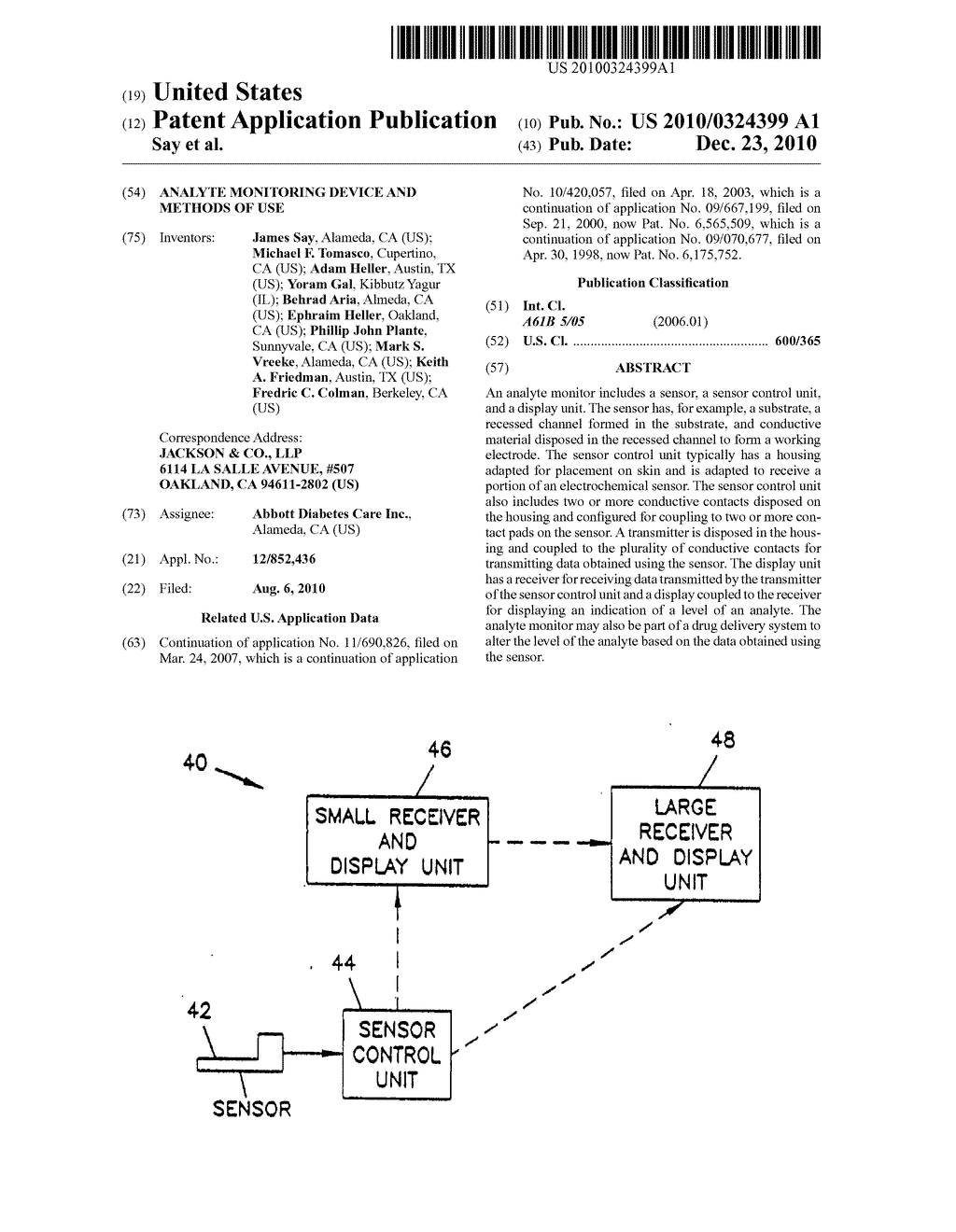 ANALYTE MONITORING DEVICE AND METHODS OF USE - diagram, schematic, and image 01