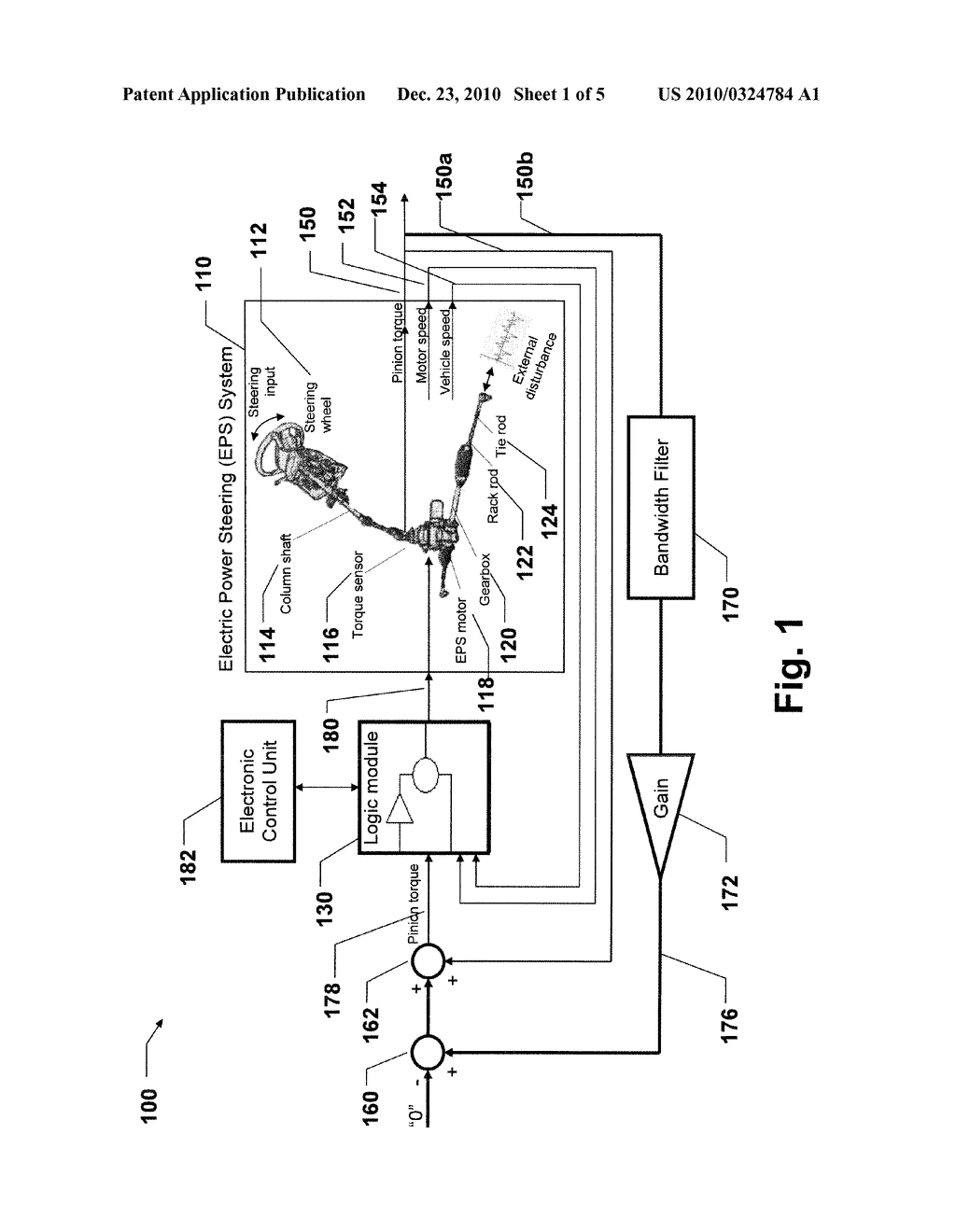 NARROW-FREQUENCY-BAND FEEDBACK CONTROL OF STEERING PINION TORQUE IN AN ELECTRIC POWER STEERING SYSTEM - diagram, schematic, and image 02