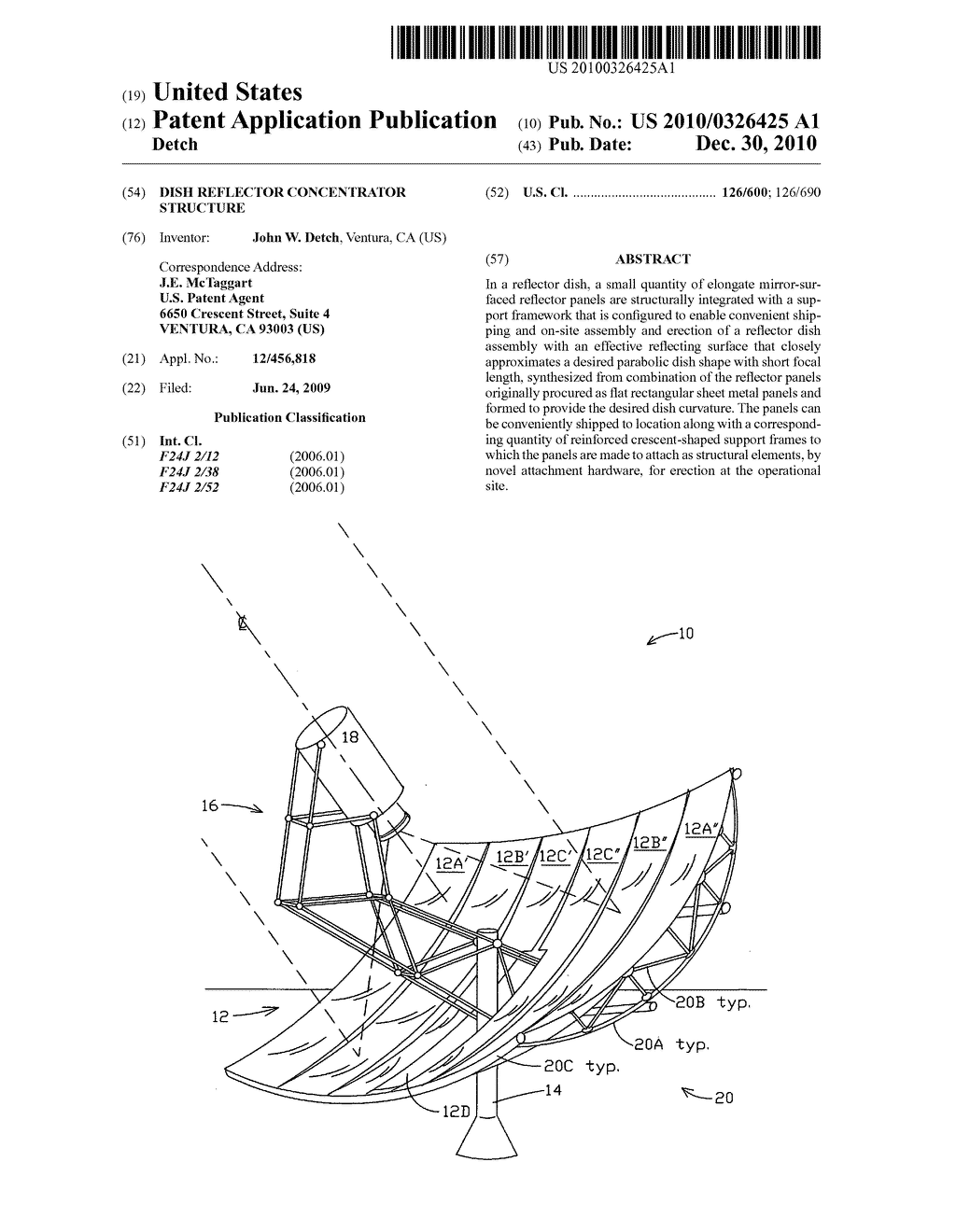 Dish reflector concentrator structure - diagram, schematic, and image 01