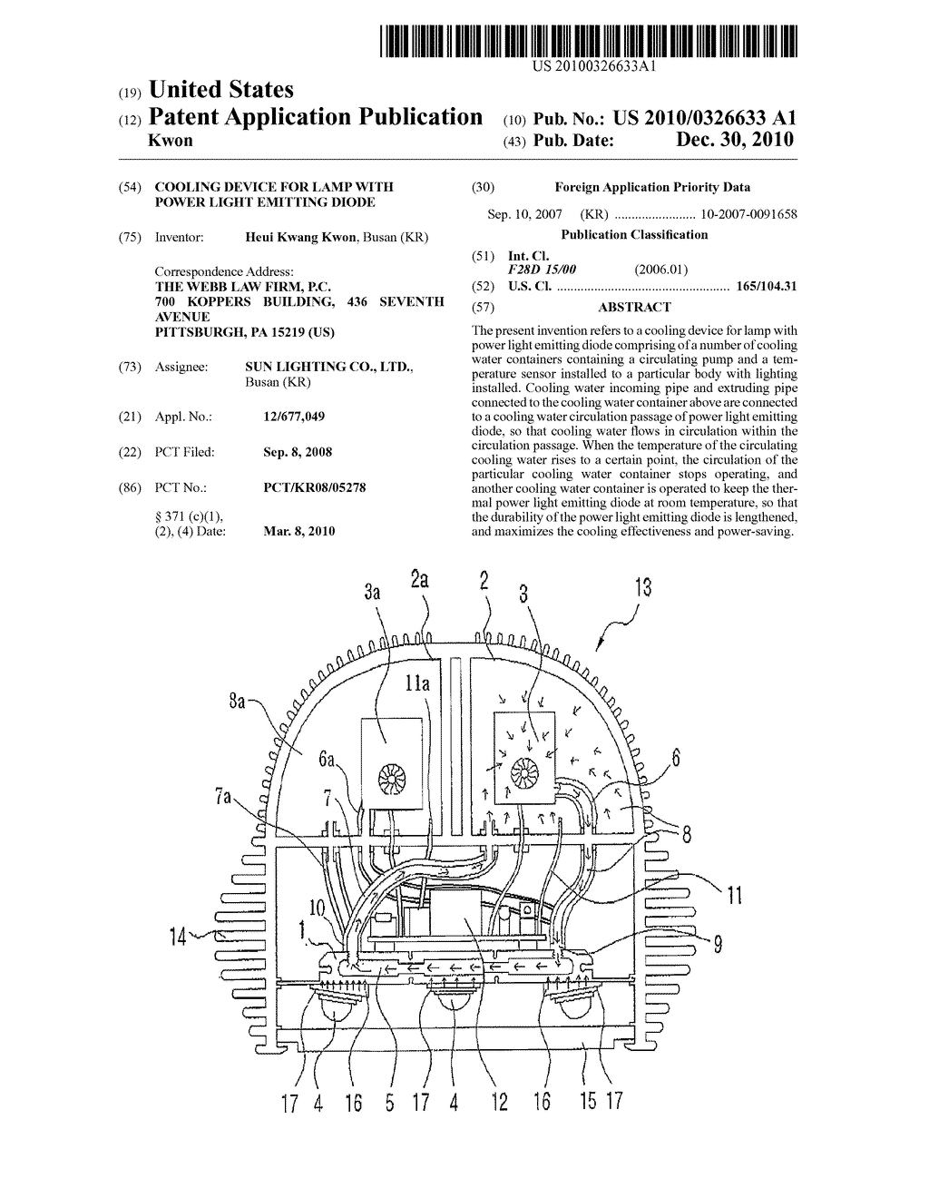 Cooling Device for Lamp with Power Light Emitting Diode - diagram, schematic, and image 01