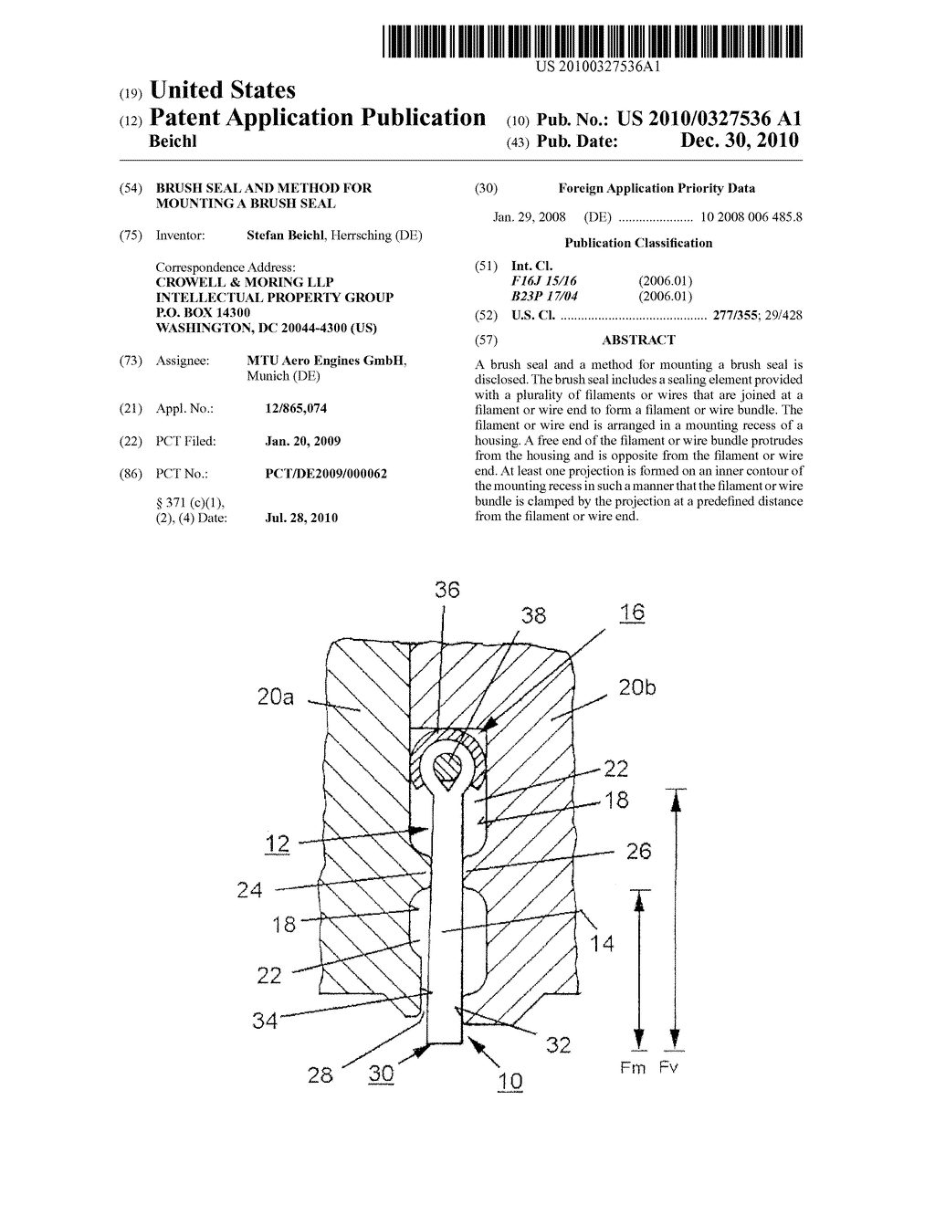 BRUSH SEAL AND METHOD FOR MOUNTING A BRUSH SEAL - diagram, schematic, and image 01
