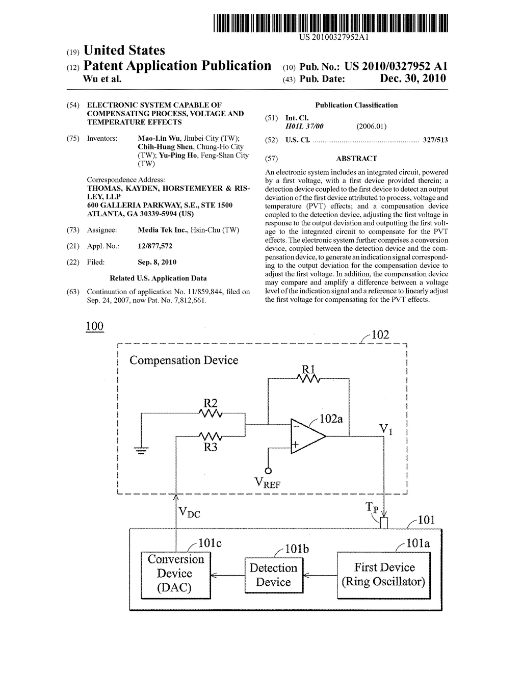 Electronic System Capable of Compensating Process, Voltage and Temperature Effects - diagram, schematic, and image 01